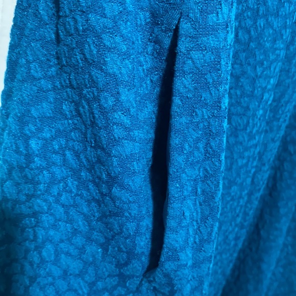 Adrianna Papell Blue Textured Midi Dress - Picture 4 of 5